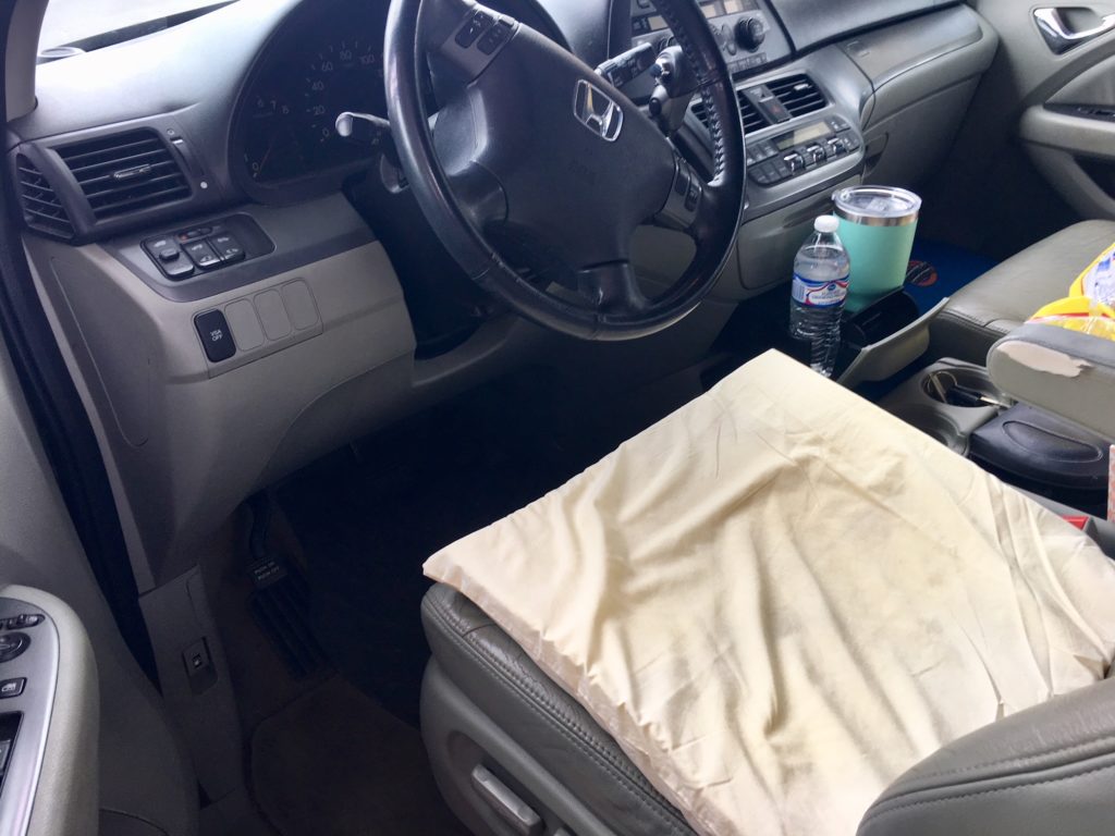 foam pad driving car trip pregnant