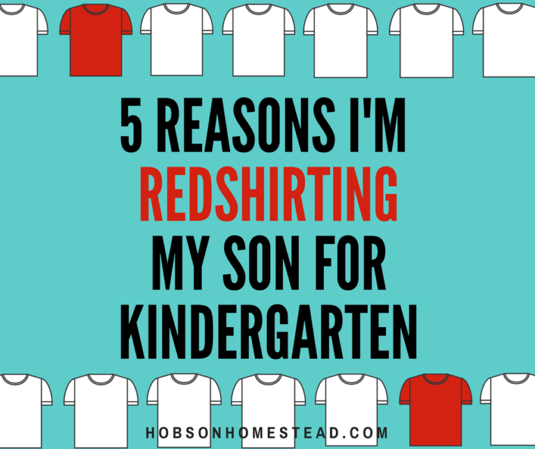 5 Reasons I'm Redshirting My Son for Kindergarten Hobson Homestead