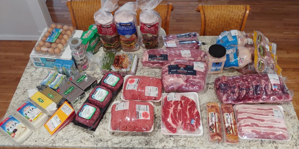month of groceries for first time on Carnivore Diet